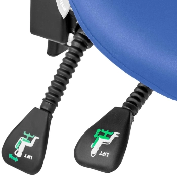  Krzesło kosmetyczne siodłowe z oparciem obrotowe regulowane BERLIN - niebieskie - zdj. dodatkowe 4