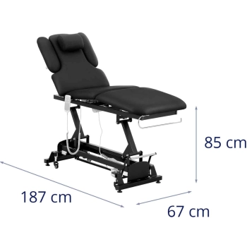  Łóżko stół kosmetyczny do masażu elektryczny 3 silniki 250 kg NANTES - czarny - zdj. dodatkowe 8