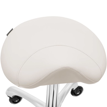  Taboret stołek hoker kosmetyczny siodłowy na kółkach York do 150 kg beżowy - zdj. dodatkowe 2