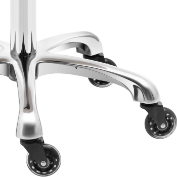  Krzesło taboret hoker kosmetyczny z oparciem na kółkach do 150 kg WELLS ciemnoszary - zdj. dodatkowe 3