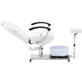  Fotel kosmetyczno podologiczny do pedicure z podnóżkiem i brodzikiem - biały - zdj. dodatkowe 3