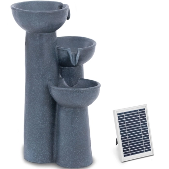  Fontanna kaskada ogrodowa solarna z oświetleniem LED 3 misy 3 W - zdj. dodatkowe 1