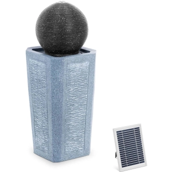  Fontanna kaskada ogrodowa solarna z oświetleniem LED kula na kolumnie 3 W - zdj. dodatkowe 1
