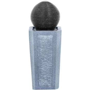  Fontanna kaskada ogrodowa solarna z oświetleniem LED kula na kolumnie 3 W - zdj. dodatkowe 4