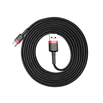  Wytrzymały elastyczny kabel przewód USB USB-C QC3.0 2A 2M czarno-czerwony - zdj. dodatkowe 7