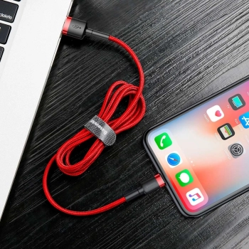  Wytrzymały elastyczny kabel przewód USB Iphone Iphone Lightning QC3.0 2.4A 0.5M czerwony - zdj. dodatkowe 7
