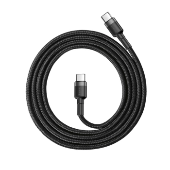  Wytrzymały elastyczny kabel przewód USB-C PD PD 2.0 60W 20V 3A QC3.0 1M czarny-szary - zdj. dodatkowe 1