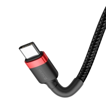  Wytrzymały elastyczny kabel przewód USB-C PD PD 2.0 60W 20V 3A QC3.0 1M czarny-czerwony - zdj. dodatkowe 5