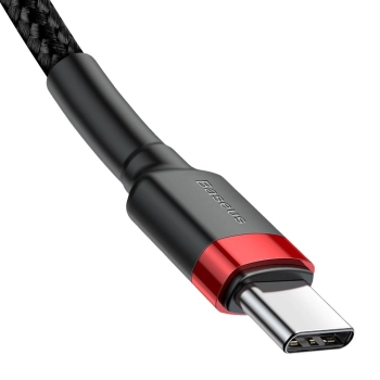  Wytrzymały elastyczny kabel przewód USB-C PD PD 2.0 60W 20V 3A QC3.0 2M czarno-czerwony - zdj. dodatkowe 4