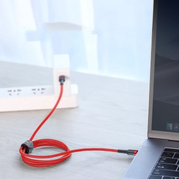  Wytrzymały elastyczny kabel przewód USB-C PD PD 2.0 60W 20V 3A QC3.0 2M czarno-czerwony - zdj. dodatkowe 8