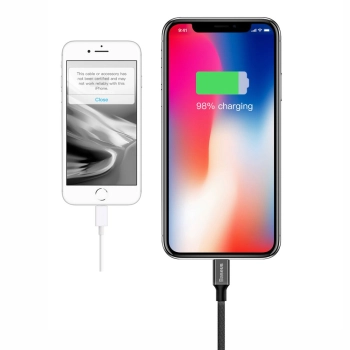  Wytrzymały kabel przewód w materiałowym oplocie USB Iphone Lightning 1.2M czarny - zdj. dodatkowe 6