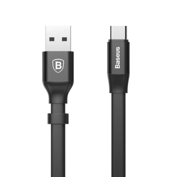  Płaski kabel przewód USB USB-C z uchwytem 2A 23CM czarny - zdj. dodatkowe 1