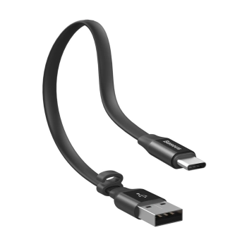  Płaski kabel przewód USB USB-C z uchwytem 2A 23CM czarny - zdj. dodatkowe 2