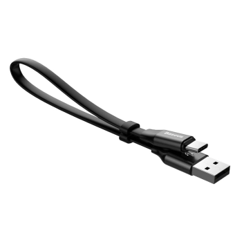  Płaski kabel przewód USB USB-C z uchwytem 2A 23CM czarny - zdj. dodatkowe 3