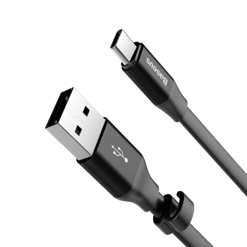  Płaski kabel przewód USB USB-C z uchwytem 2A 23CM czarny - zdj. dodatkowe 5