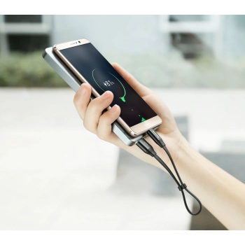  Płaski kabel przewód USB USB-C z uchwytem 2A 23CM czarny - zdj. dodatkowe 7