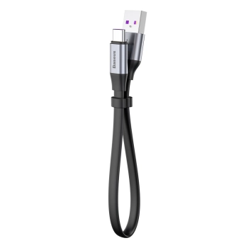  Simple płaski kabel przewód USB USB-C 5A 40W Quick Charge 3.0 QC 3.0 23cm szary - zdj. dodatkowe 2