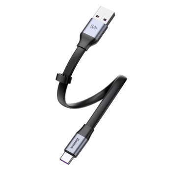  Simple płaski kabel przewód USB USB-C 5A 40W Quick Charge 3.0 QC 3.0 23cm szary - zdj. dodatkowe 3