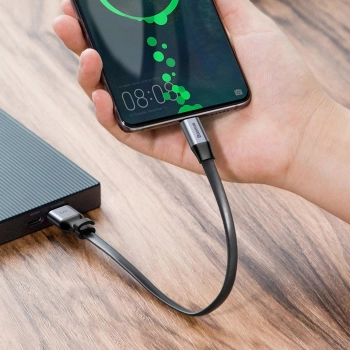  Simple płaski kabel przewód USB USB-C 5A 40W Quick Charge 3.0 QC 3.0 23cm szary - zdj. dodatkowe 8