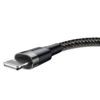  Wytrzymały nylonowy kabel przewód USB Iphone Lightning QC3.0 2A 3M czarno-szary - zdj. dodatkowe 2