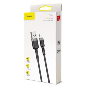  Wytrzymały nylonowy kabel przewód USB Iphone Lightning QC3.0 2A 3M czarno-szary - zdj. dodatkowe 8