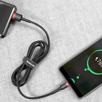  Wytrzymały nylonowy kabel przewód USB USB-C 2A 3M czarno-szary - zdj. dodatkowe 10
