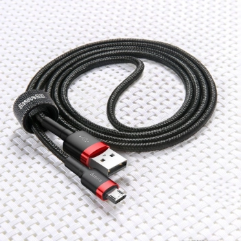  Wytrzymały nylonowy kabel przewód USB microUSB 2A 3M czarno-szary - zdj. dodatkowe 9