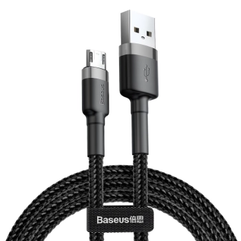  Wytrzymały nylonowy kabel przewód USB microUSB 2A 3M czarno-szary - zdj. dodatkowe 4