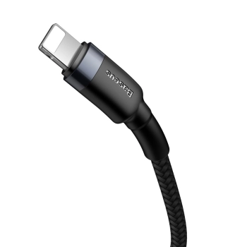 Wytrzymały nylonowy kabel przewód USB-C PD Iphone Lightning 18W QC3.0 1m czarny-szary - zdj. dodatkowe 5