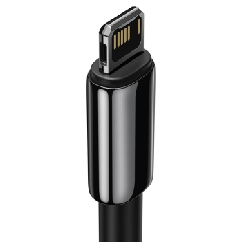  Mocny przewód kabel w oplocie USB Iphone Lightning 2.4 A 2 m czarny - zdj. dodatkowe 2