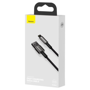  Mocny przewód kabel w oplocie USB Iphone Lightning 2.4 A 2 m czarny - zdj. dodatkowe 4