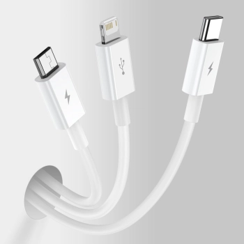  Superior 3w1 kabel USB Iphone Lightning USB-C microUSB 3.5 A 1.5 m Biały - zdj. dodatkowe 10