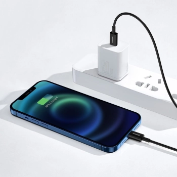  Superior kabel przewód USB-C Iphone Lightning do szybkiego ładowania 20W 1m czarny - zdj. dodatkowe 8