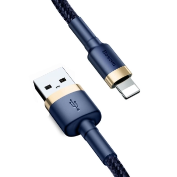  Wytrzymały nylonowy kabel przewód USB Iphone Lightning QC3.0 1.5A 2M niebieski - zdj. dodatkowe 1