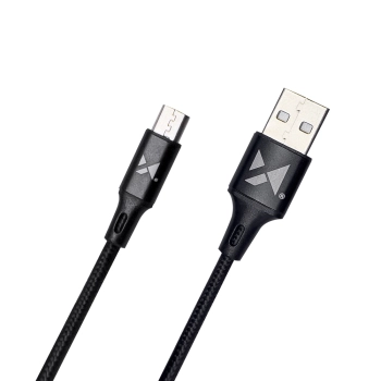  Mocny kabel przewód w oplocie USB microUSB 2.4A 1m czarny - zdj. dodatkowe 1
