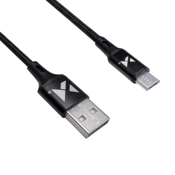  Mocny kabel przewód w oplocie USB microUSB 2.4A 1m czarny - zdj. dodatkowe 2