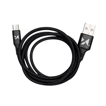  Mocny kabel przewód w oplocie USB microUSB 2.4A 1m czarny - zdj. dodatkowe 3