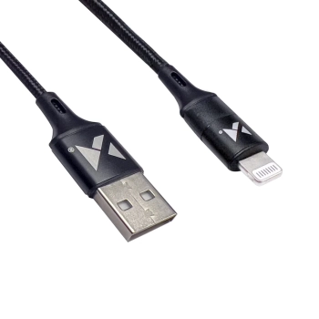  Kabel przewód USB Iphone Lightning 2.4A 1m czarny - zdj. dodatkowe 2