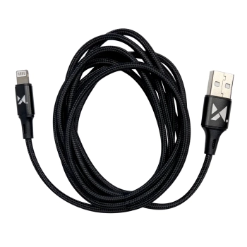  Kabel przewód USB Iphone Lightning 2.4A 1m czarny - zdj. dodatkowe 3
