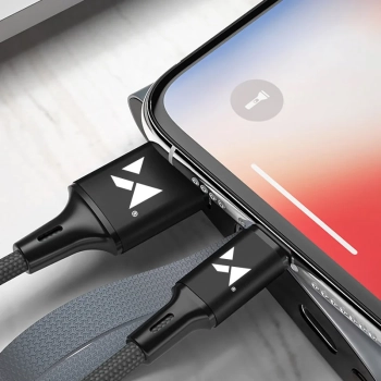  Kabel przewód USB Iphone Lightning 2.4A 1m czarny - zdj. dodatkowe 8