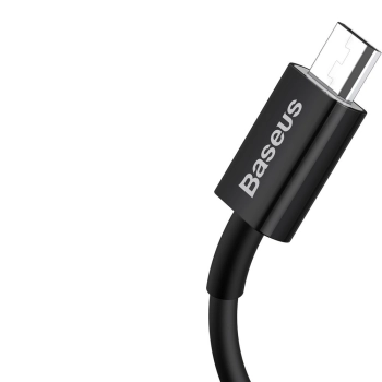 Superior kabel przewód USB microUSB do szybkiego ładowania 2A 1m czarny - zdj. dodatkowe 1