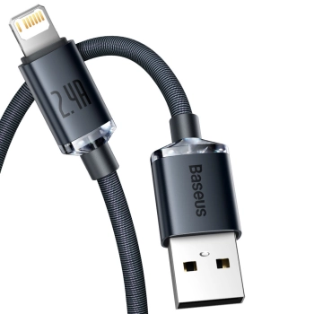  Kabel przewód do szybkiego ładowania i transferu danych USB Iphone Lightning 2.4A 1.2m czarny - zdj. dodatkowe 8
