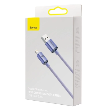  Kabel przewód do szybkiego ładowania i transferu danych USB Iphone Lightning 2.4A 1.2m fioletowy - zdj. dodatkowe 4