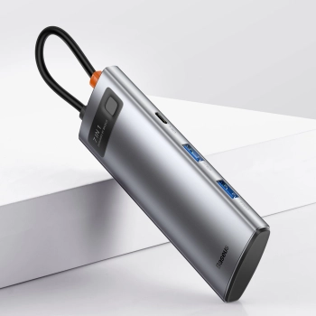  Multifunkcjonalny HUB USB 7w1 Typ C HDMI czytnik kart TF PD szary - zdj. dodatkowe 9