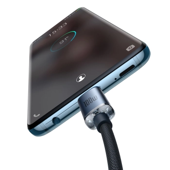  Kabel przewód do szybkiego ładowania i transferu danych USB-C USB-C 100W 1.2m czarny - zdj. dodatkowe 2