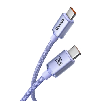  Kabel przewód do szybkiego ładowania i transferu danych USB-C USB-C 100W 2m fioletowy - zdj. dodatkowe 1