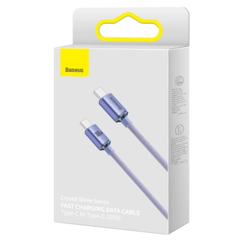  Kabel przewód do szybkiego ładowania i transferu danych USB-C USB-C 100W 2m fioletowy - zdj. dodatkowe 4