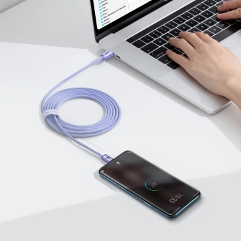  Kabel przewód do szybkiego ładowania i transferu danych USB-C USB-C 100W 2m fioletowy - zdj. dodatkowe 8