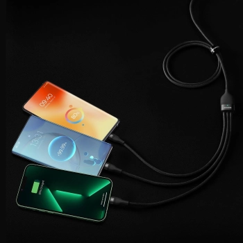  Flash Series II kabel USB-C Iphone Lightning microUSB 100W 1.5m czarny - zdj. dodatkowe 8