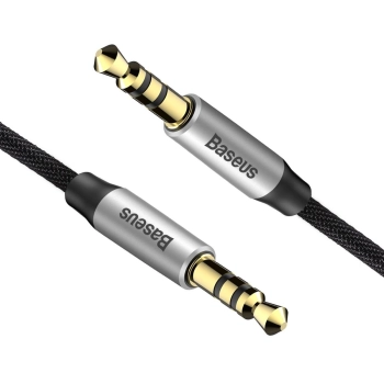  Yiven M30 przewód kabel audio stereo AUX 3.5 mm męski mini jack 1m srebrno-czarny - zdj. dodatkowe 1